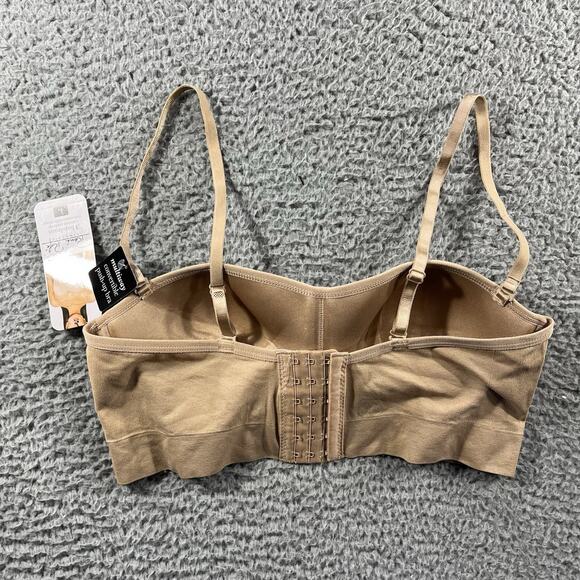 RENE ROFE BRA WOMENS LARGE BEIGE TAN 3 BANDEAUS SEAMLESS PUSH UP CONVERTIBLE NWT - Picture 5 of 7